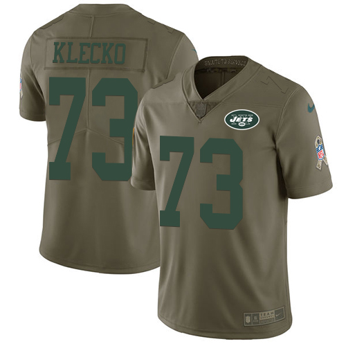 Nike Jets #73 Joe Klecko Olive Men's Stitched NFL Limited Salute to Service Jersey